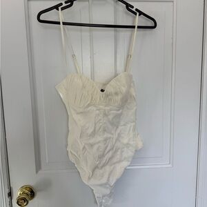Zara Ivory Corset Bodysuit with Adjustable Straps